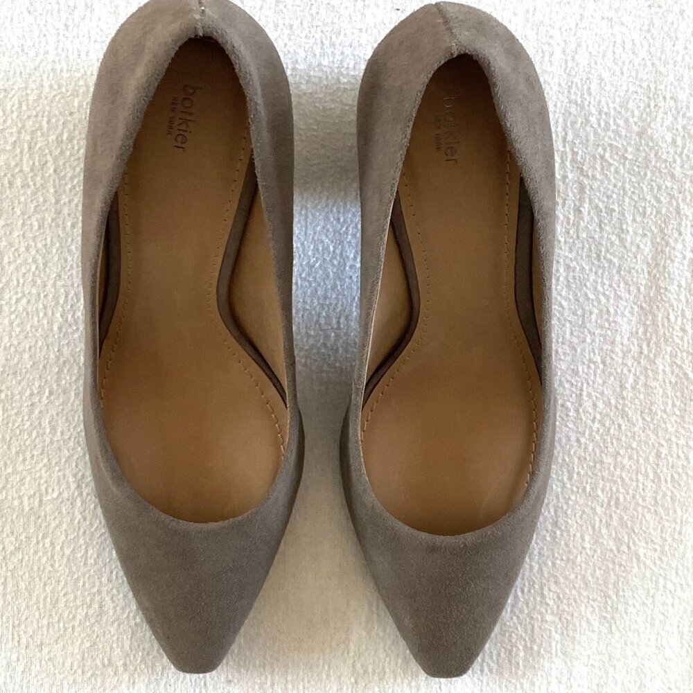 Botkier Tabitha pointed toe suede pump Womens 6 warm grey block heel designer - Picture 4 of 9